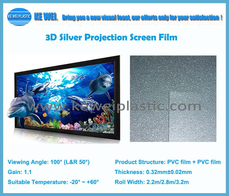 3D silver projection screen film with high contrast